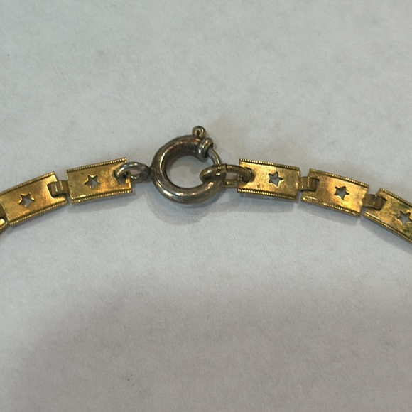 VTG CAMEO VICTORIAN CZECH STYLE GLASS CAMEO/SILHOUETTE‎ GOLD TONE STAR NECKLACE - Picture 6 of 9